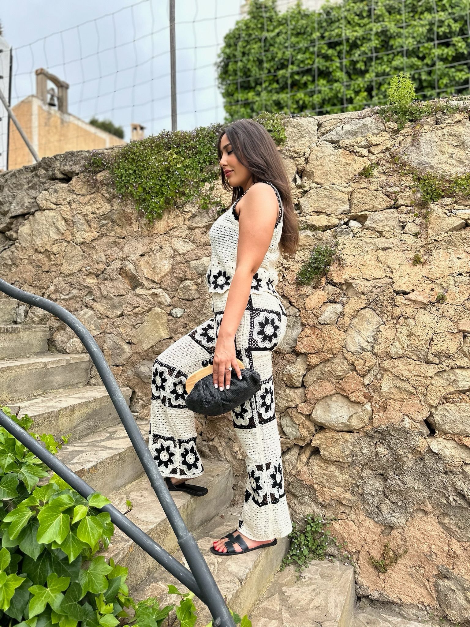 Ensemble Crochet Noir et beige