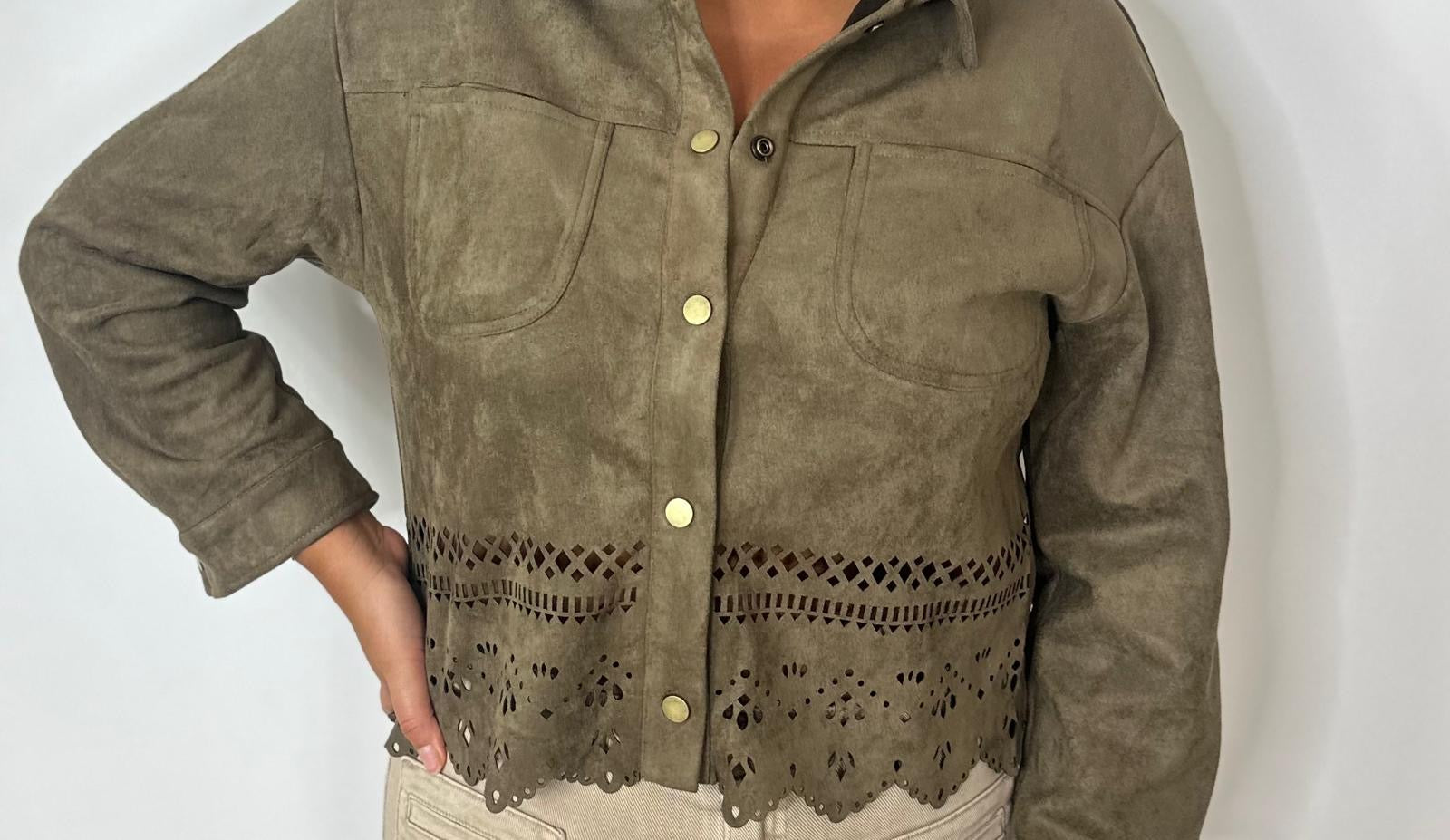 Veste Suédine ajourée