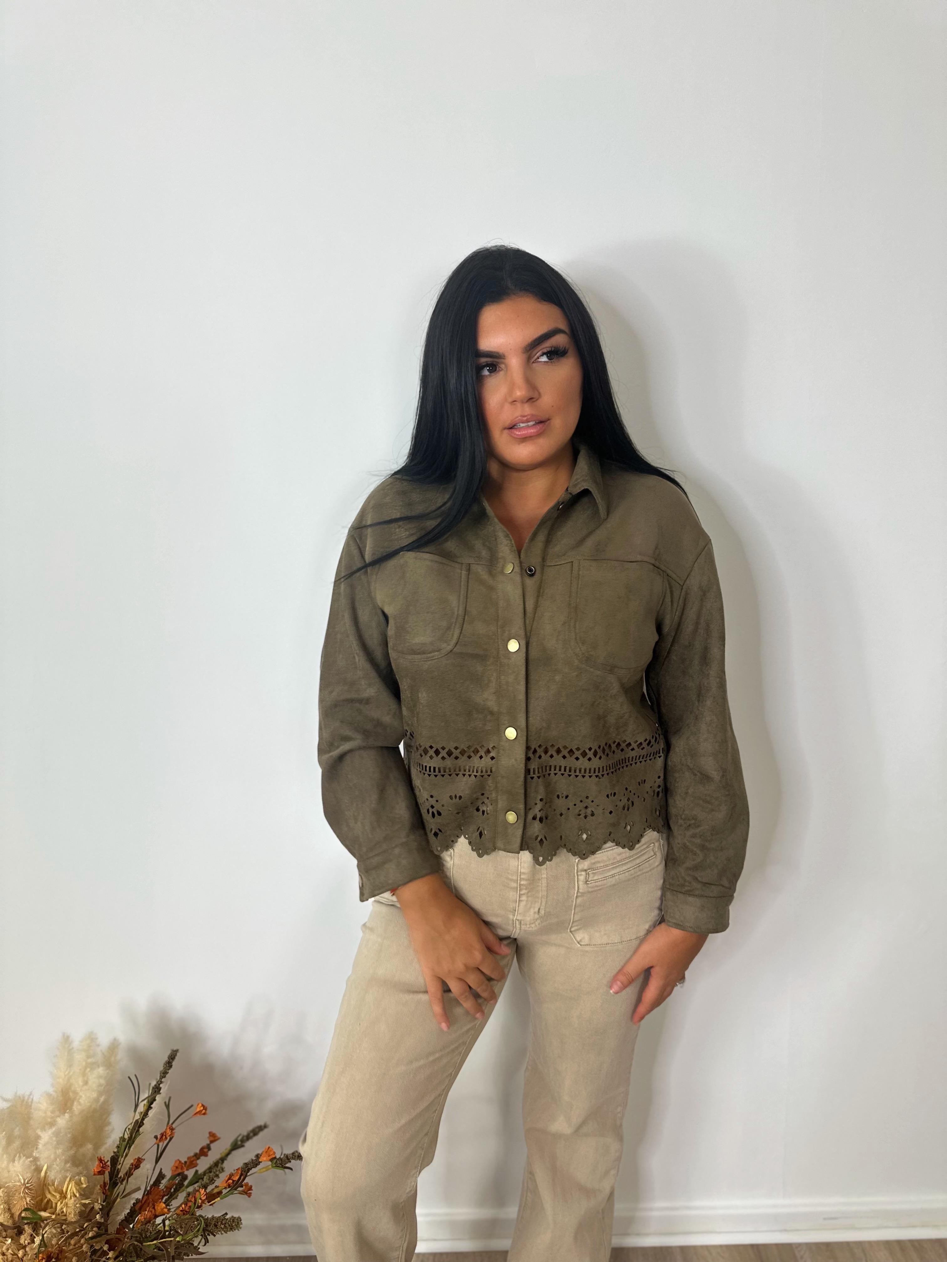 Veste Suédine ajourée